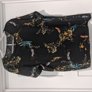 Worthington women's floral black blouse